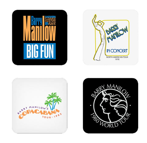 Manilow Coaster Pack - Classic Tour Logos-Shop Manilow