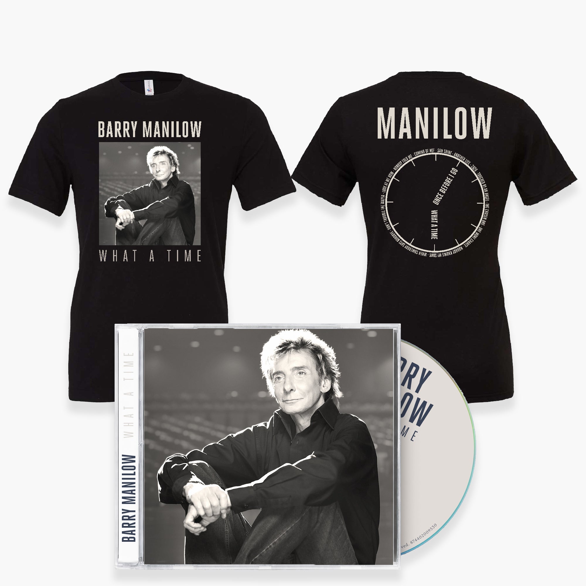 What A Time Clock Tee + CD Fan Pack – Shop Manilow