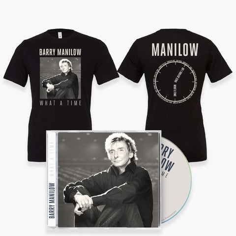 What A Time Clock Tee + CD Fan Pack-Shop Manilow