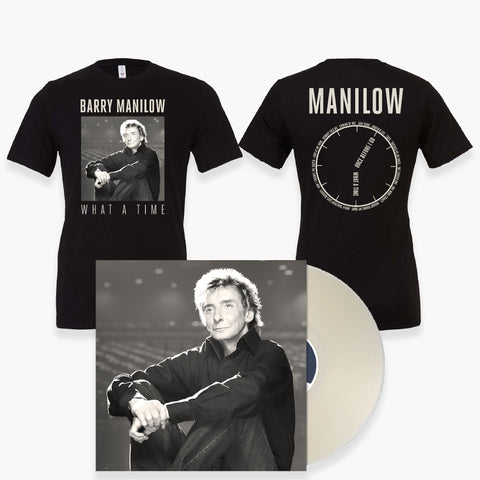 What A Time Clock Tee + 2 Disc Vinyl Fan Pack-Shop Manilow