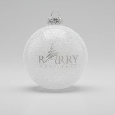 Barry Christmas White Glitter Ornament-Shop Manilow